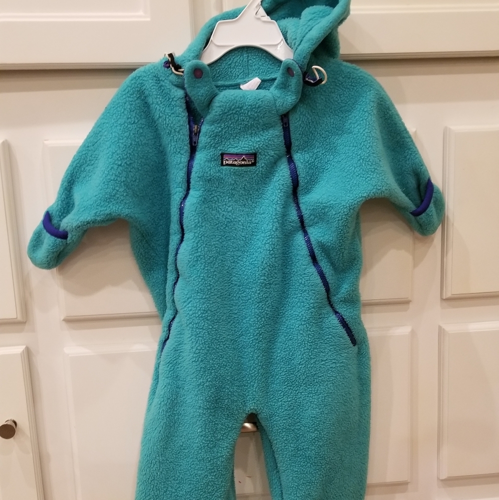 Patagonia Kids Teal Fleece Jumpsuit